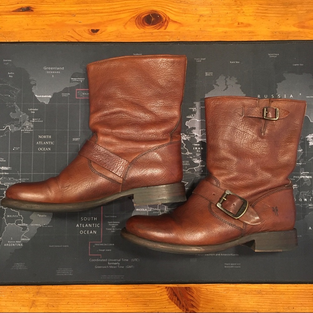 Frye Brown Veronica Shortie Boots 7.5M